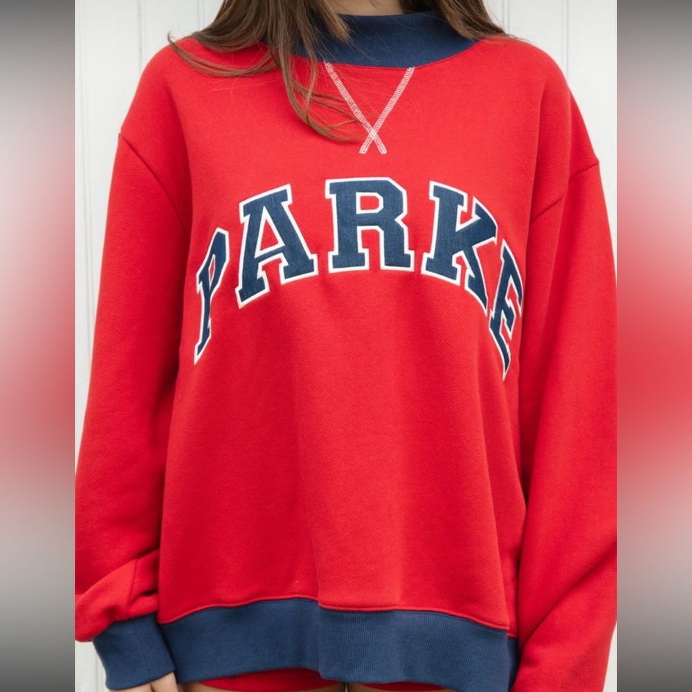 Parke Red and Blue Women's Sweater
